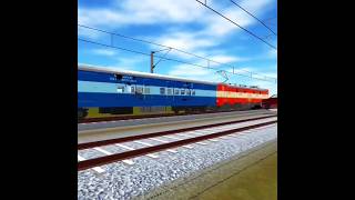 Indian train crossing3d WAG5 ICF trains departure #gameitc