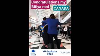 Congratulations  Bitiyarani#canada#shortvideo #graduation#yorkvilleuniversity#graduate#beti#toronto