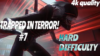 4K | TRAPPED IN TERROR! ALIEN: ISOLATION HARD DIFFICULTY Gameplay #7