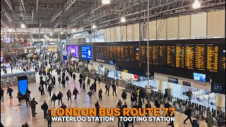 Grey Morning in London: Bus Route 77 from Waterloo Station to Tooting – Upper Deck Experience 🌧️