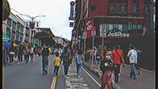 Exploring, Session Road in Baguio City, using a VHS camcorder.