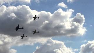 Blenheim and 3 Hurricanes at the Duxford Battle of Britain airshow 2015