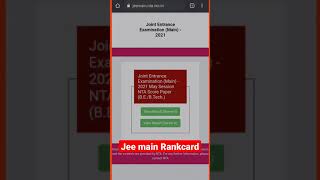 How to see Jee Main Rank Card | Rank card of Jee Mains 2021 #shorts#jeemain#Rankcardofjeemain