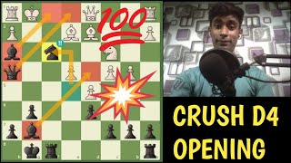 Crush d4 Opening With This 😮Trap!! | Learn To Play King's Indian Defense |  #chesstricks