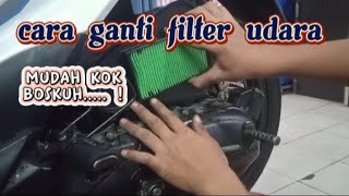 cara mengganti filter udara beat fi