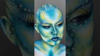 Amphitrite (goddess of the sea) 🩵🧜🏼‍♀️ #creativemakeup #airbrushmakeup #avantgardemakeup