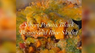 Sweet potato black bean rice skillet | Batata frijoles negros y arroz en sartén