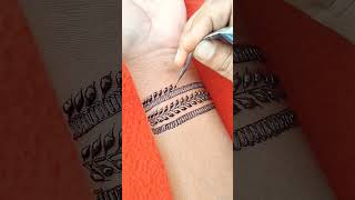 Stylish 😍 Bracelet Mehndi Design #shorts #mehndi #mehndidesign #braceletmehndi #newmehndi #tattoo