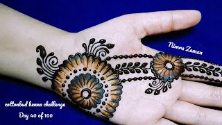 cottonbud mehndi design no.40 for back Hand-New simple Mehndi designs-Mehandi ka design-easy mehndi