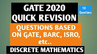 Discrete Mathematics Problem Set-III | A Quick Revision GATE 2020