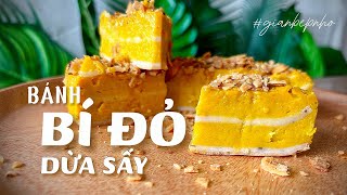 Bánh bí đỏ dừa sấy | Làm bánh ăn kiêng | Bánh không đường, không bột, không trứng | Gian bếp nhỏ