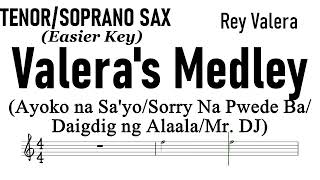 VALERA''s Medley Tenor Soprano Sax Easier Key Sheet Music Backing Track Partitura Rey Valera