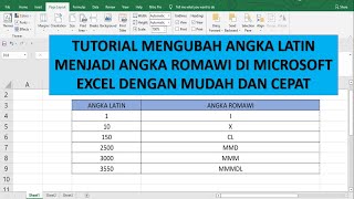 Cara (Rumus) Mengubah Angka Latin Menjadi Angka Romawi  di Micrososoft Excel dengan Mudah dan Cepat