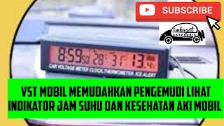 Vst aksesoris mobil voltmeter suhu jam aksesoris tambahan