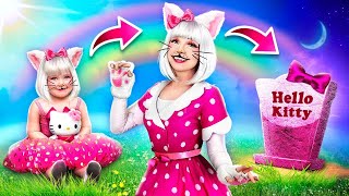 Hello Kitty de la Naștere Până la Moarte!  Schimbare Extremă de Look cu Gadgeturi din TikTok!