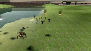 Shooting zombies by catapult  in Gmod