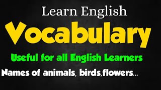 Learn English Vocabulary... animals, birds,flowers, transportation, etc