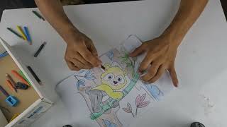 Akta cute pakhir sobi art kora color korlam color pencil die | Mojibor Art