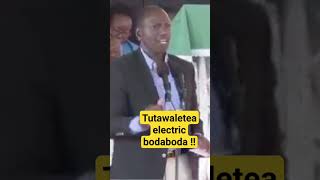 'Nitapanga hawa watu wangu wa chini niwaletee electric boda boda', Ruto promises.#shots,#kenya #ruto