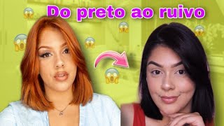 Pintei meu cabelo sozinha,do preto ao ruivo *em casa * 👩‍🦰