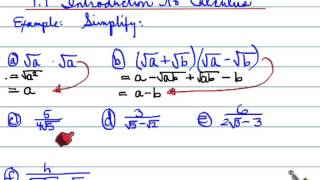 MCV 1.1 simplifying radical expressions