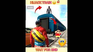 FRANKLIN HIJACK TRAIN 🚉& STEAL SCHIN-CHAN  CAR 🚕IN INDIAN BIKE DRIVING 3D GTA V #gaming #shorts