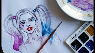 Harley Quinn | Харли Квинн - нарисуем быстрый скетч Харли! присоединяйтесь!!!