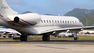 Bombardier Global Express blasting away from SXM