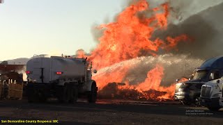 San Bernardino (Yucca IC) Pallet Yard Fire In Truck Yard. August/21