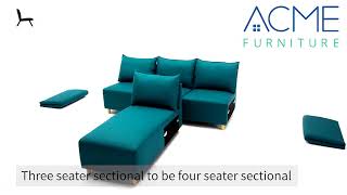 Marcin Fabric L-Shaped Reversible Sectional Sofa by ACME