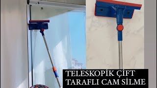 Teleskopik Çift Taraflı Pratik Cam Silme Aparatını Deniyoruz #camsilme #temizlikvlog