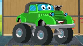 Jahrgang-Monster-Lastwagen für Kinder + Mehr 3D-Animiertes Video