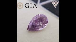 0.11 ct FANCY INTENSE PINKISH PURPLE SI1 ± PEAR GIA ダイヤモンド ルース DIAMOND EXCHANGE FEDERATION