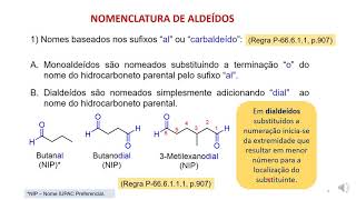 Aldeídos  - Nomenclatura  - Parte 3