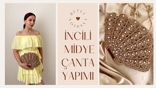 KAĞIT İPTEN İNCİLİ ÖRGÜ MİDYE ÇANTA 🐚-  We make a Mussel handbags with paper rope