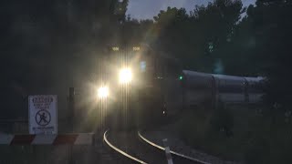 MBTA F40PH-3C #1056 crossing at John Mahar Highway.