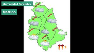 IL tempo previsto per la giornata di domani Mercoledì 4 Dicembre 2024