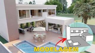 01 | Casa em L 3 quartos | MODERNA E ACONCHEGANTE | Estudo