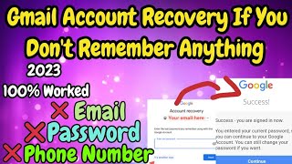 Gmail Account Recovery 2023 Latest Update | Recover Your Google Account Without Any Verification