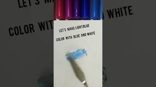 let's make light blue color with using  blue 🔵 and white⚪#colourmixing #shorts