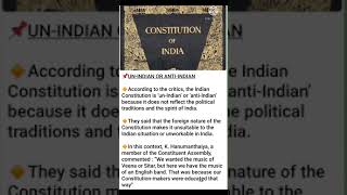 gk,current affairs,polity,factual question,why Constitution is known as un indian or anti indian