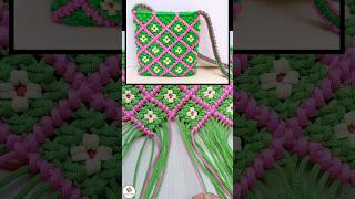 Making Bag with Macrame cord: New Pattern ☺️ #macrame #bag #diy #pattern #shorts