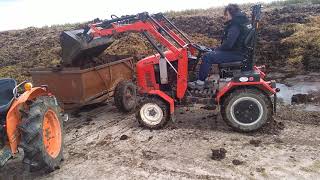 Traktor domácí výroby Homemade tractor DIY Kubota L1501DT - nakládání hnoje 2021