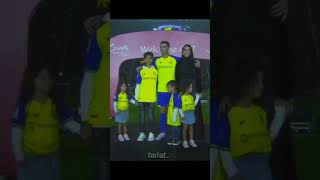 Cristiano Ronaldo with family and Al-Nasr fans 🔥 Ronaldo is so happy 😊 #ronaldo #goat #legend