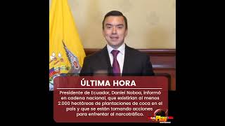 🔴#UltimaHora - #Ecuador🇪🇨 ▶️ CadenaNacional: El Presidente informó sobre plantaciones de coca.