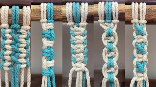 Tutorial 5 macrame knots using two colors of thread to make the knot more beautiful