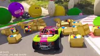 GTA V Stunts & Ramps With Superheroes Driving Bing Car Mini  GTAV Mods