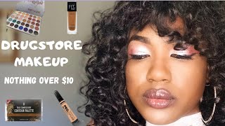 FULL FACE DRUGSTORE MAKEUP HAUL | MAKEUP FOR BLACK WOMEN | BEGINNER FRIENDLY |CUT CREASE HOODED LIDS