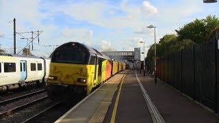 Colas Rail Class 67's 67023 & 027 passing Bedford 28/09/17