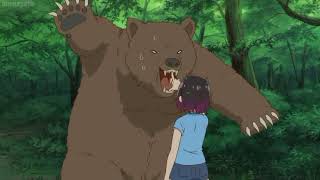 Elma scares the hell out of the bear as she tries to eat it